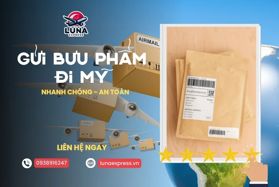 Gửi bưu phẩm đi Mỹ